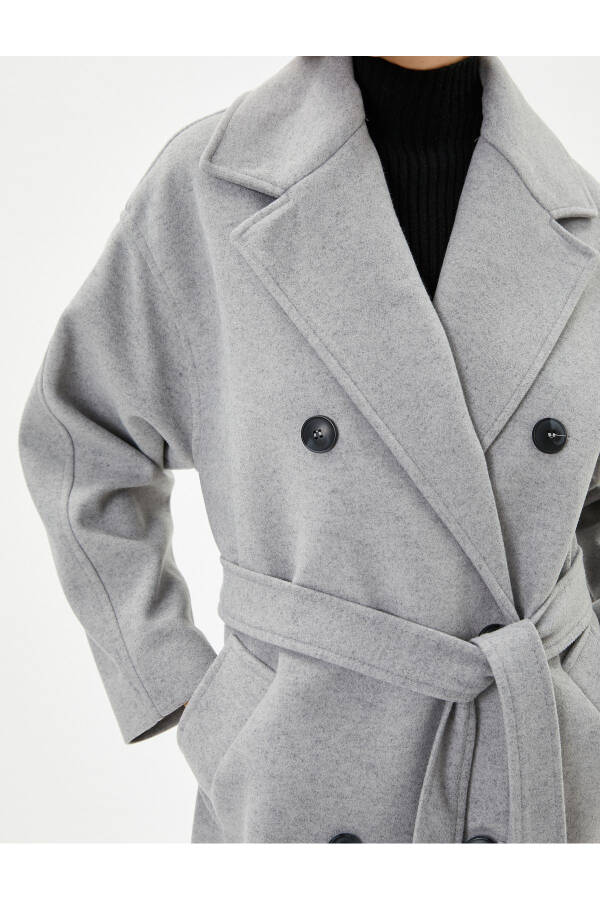 Women's Cashmere Coat (Gray) - 13