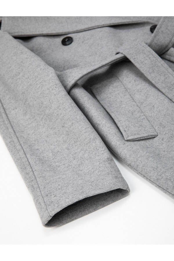 Women's Cashmere Coat (Gray) - 15