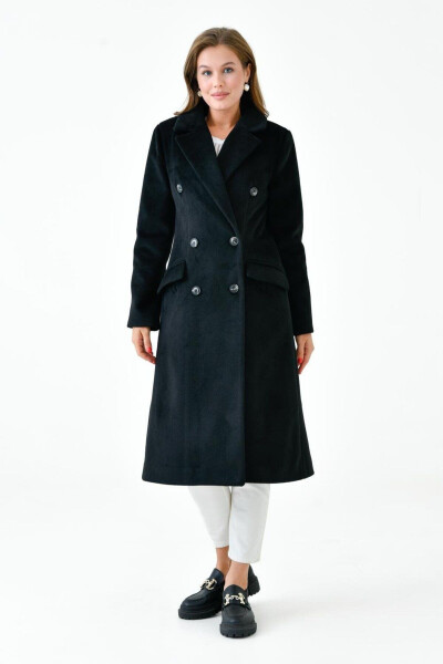 Women's Cashmere Coat with Collar VLN713001 - 1