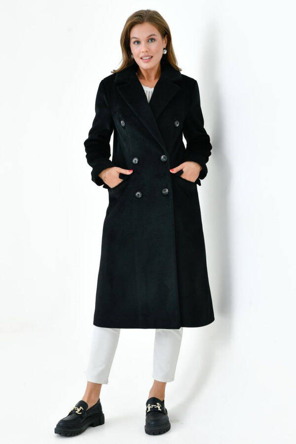 Women's Cashmere Coat with Collar VLN713001 - 2