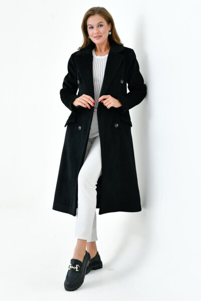 Women's Cashmere Coat with Collar VLN713001 - 4