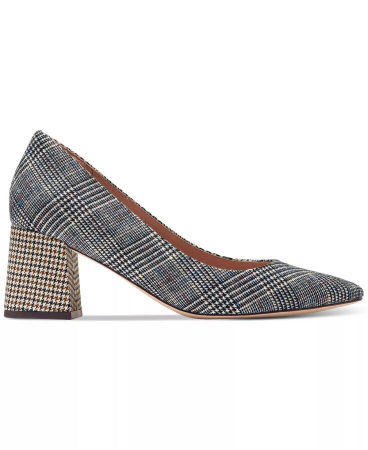 Women's Cassandra Pointed Toe Block Heel Pumps Multi Plaid - 2