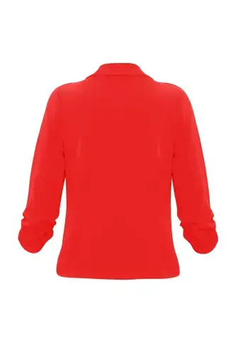 Women's Casual 3/4 Sleeve Solid Open Blazer Jacket - 3