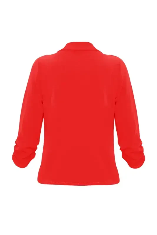 Women's Casual 3/4 Sleeve Solid Open Blazer Jacket - 3