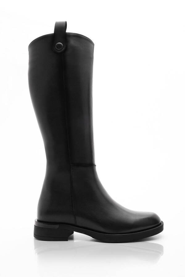 Women's casual boots, knee-high, zippered, black. - 6