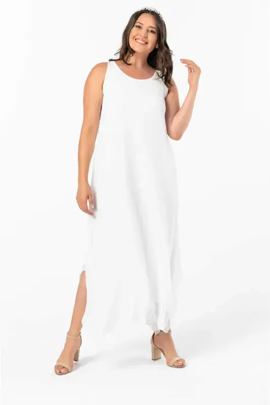 Women's Casual Chiffon Dress KL3066 WHITE - 4