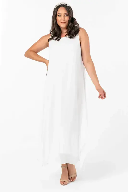 Women's Casual Chiffon Dress KL3066 WHITE - 5