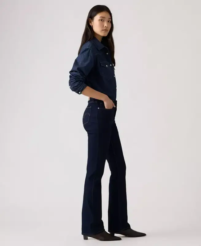 Women's Casual Classic Mid Rise Bootcut Jeans - Darkest Sky - 4