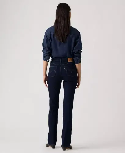 Women's Casual Classic Mid Rise Bootcut Jeans - Darkest Sky - 5