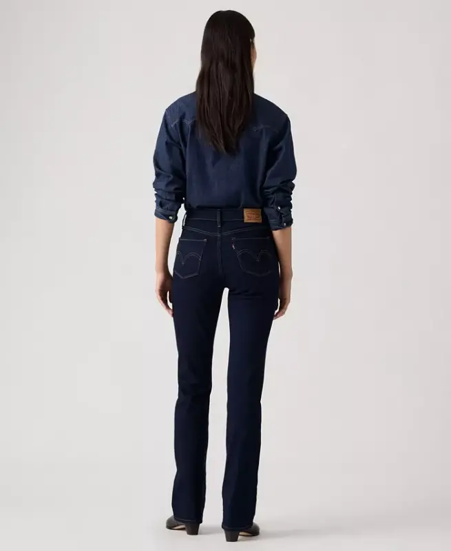 Women's Casual Classic Mid Rise Bootcut Jeans - Darkest Sky - 5
