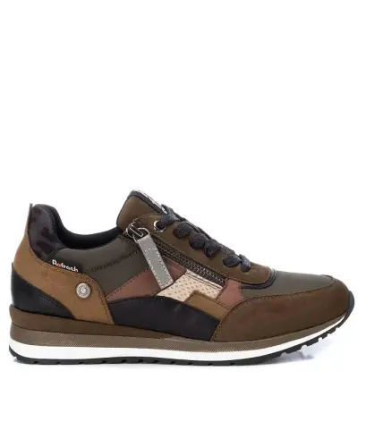 Women's Casual Lace-Up Sneakers - Green/brown - 3