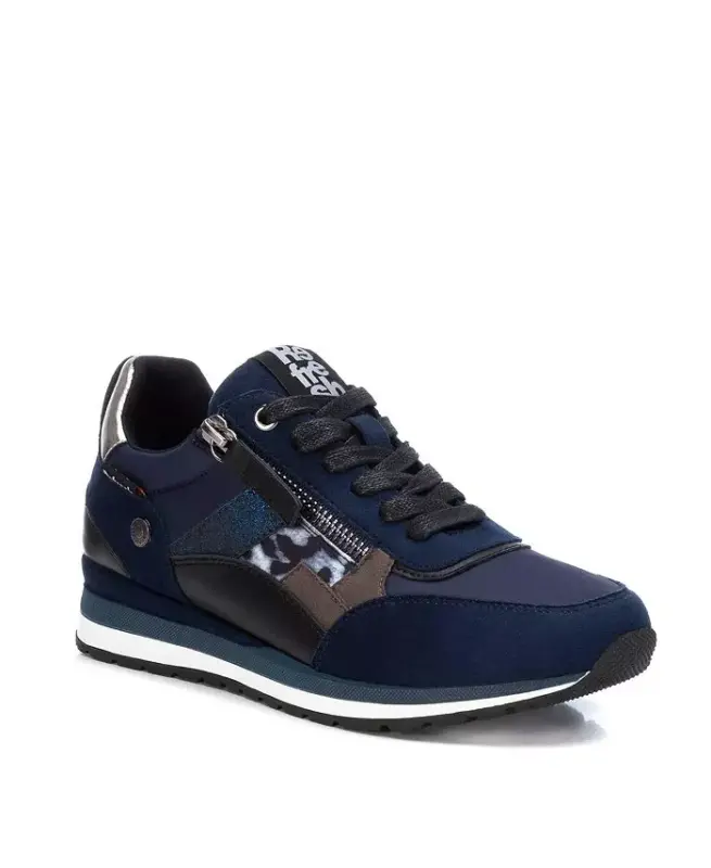 Women's Casual Lace-Up Sneakers - Navy - XTI