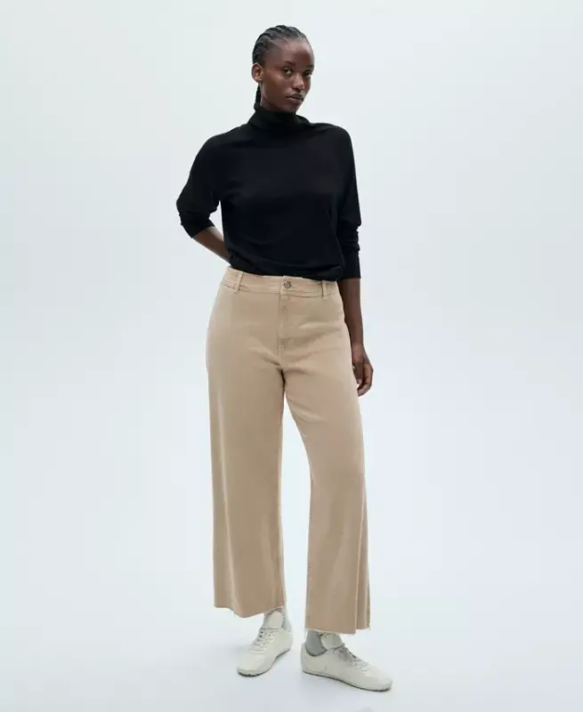 Women's Catherin Culotte High-Rise Jeans - Sand - 2