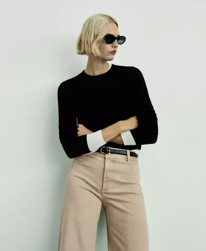Women's Catherin Culotte High-Rise Jeans - Sand - 3