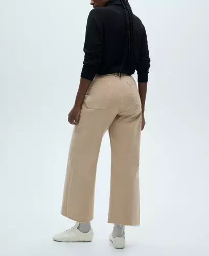 Women's Catherin Culotte High-Rise Jeans - Sand - 4