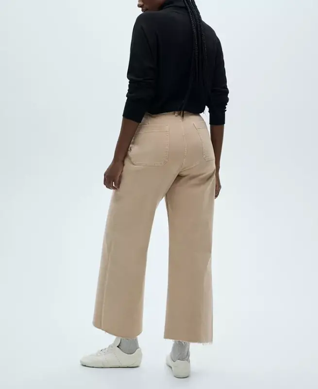 Women's Catherin Culotte High-Rise Jeans - Sand - 4