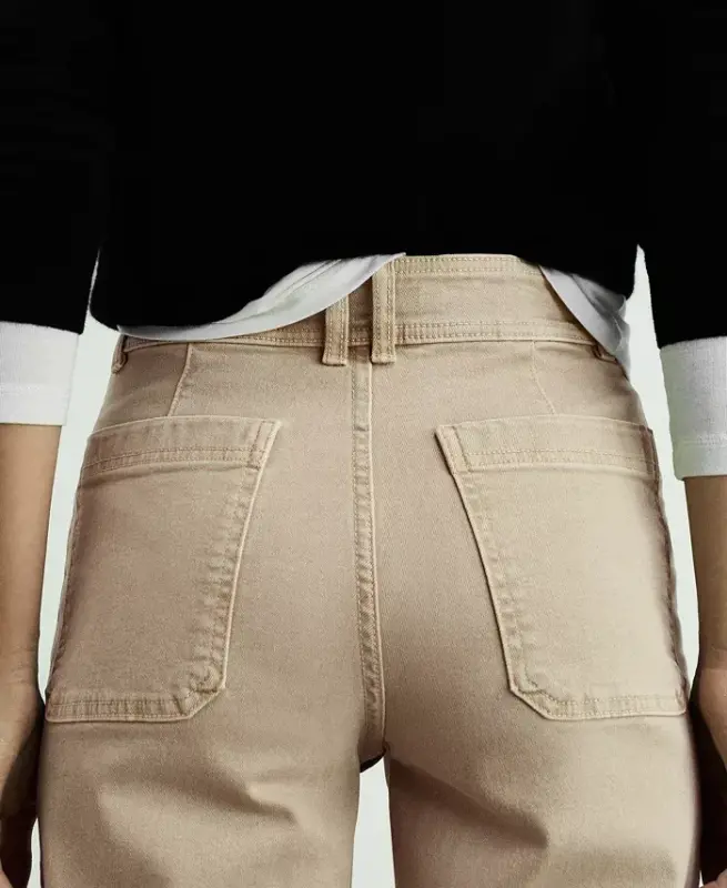 Women's Catherin Culotte High-Rise Jeans - Sand - 6