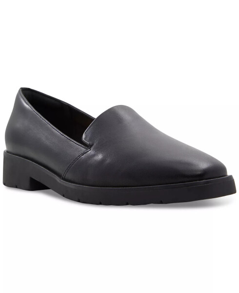 Women's Cherflex Slip-On Tailored Loafer Flats Black Leather - 1