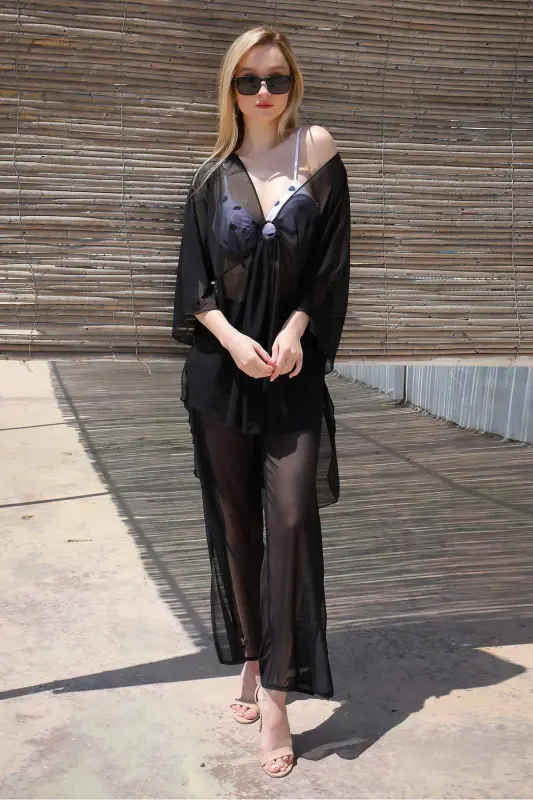 Women's Chic Single Top Black Pareo 38051 - 7