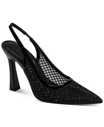 Women's Cinette Slingback Pointed Toe Pumps - Black Rhinestone - 1