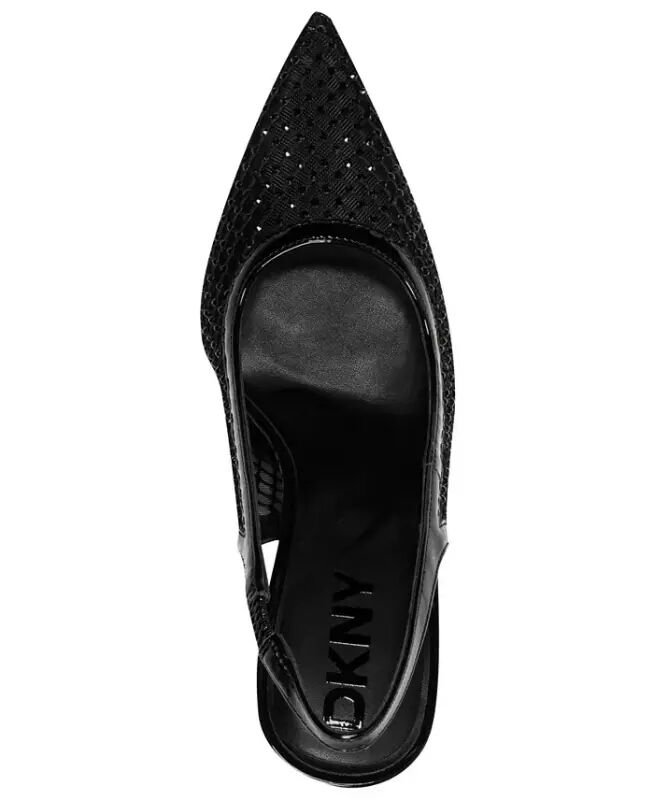 Women's Cinette Slingback Pointed Toe Pumps - Black Rhinestone - 4