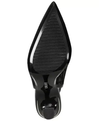 Women's Cinette Slingback Pointed Toe Pumps - Black Rhinestone - 5