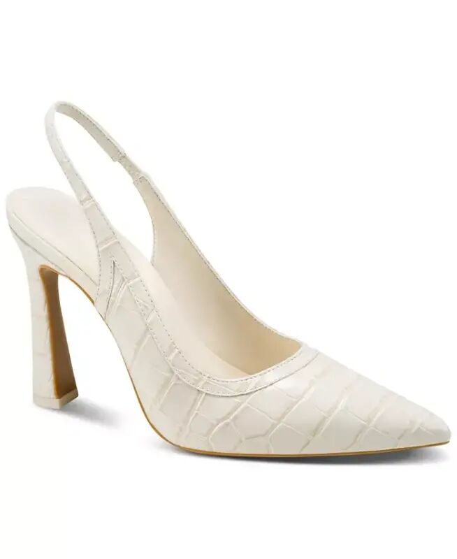 Women's Cinette Slingback Pointed Toe Pumps - Cream Croc - DKNY