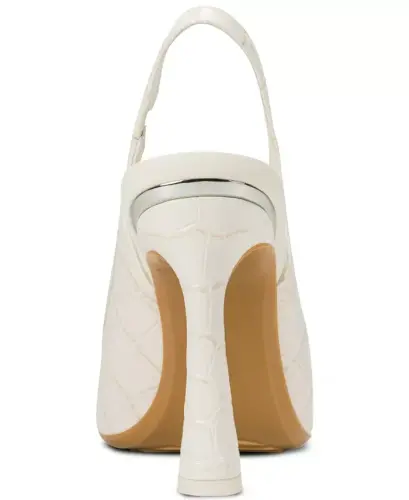 Women's Cinette Slingback Pointed Toe Pumps - Cream Croc - 3