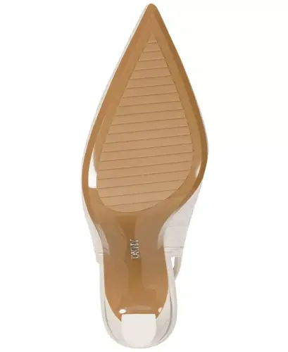Women's Cinette Slingback Pointed Toe Pumps - Cream Croc - 5