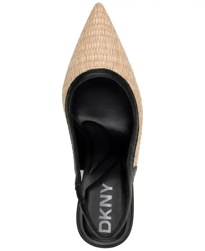 Women's Cinette Slingback Pointed Toe Pumps - Natural/Black - 4