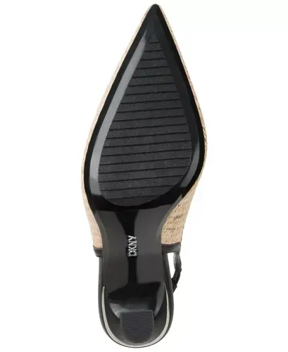 Women's Cinette Slingback Pointed Toe Pumps - Natural/Black - 5