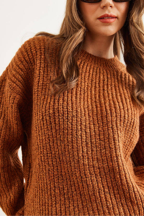 Women's Cinnamon Thick Knit Thistle Balloon Sleeve Sweater KZK-19000863 - 7