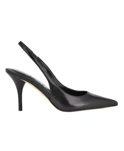 Women's Cinola Pointy Toe Slingback Pumps - Black Leather - 1