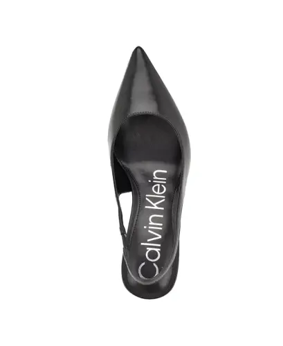 Women's Cinola Pointy Toe Slingback Pumps - Black Leather - 3
