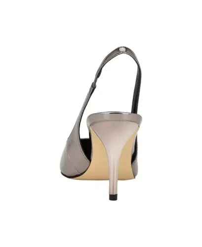 Women's Cinola Pointy Toe Slingback Pumps-Pewter - 3