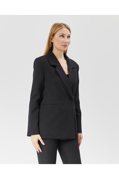 Women's Classic Blazer Vintage Jacket BLACK - 1