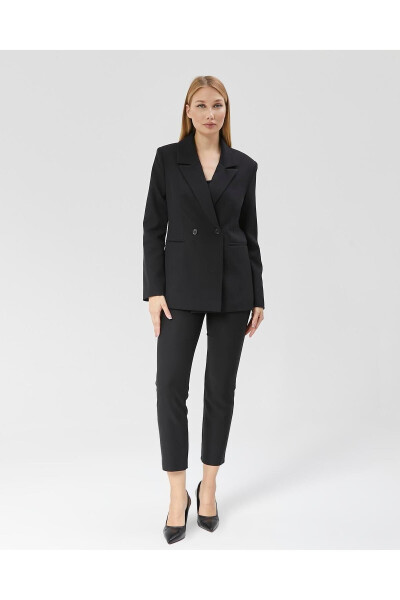 Women's Classic Blazer Vintage Jacket BLACK - 2