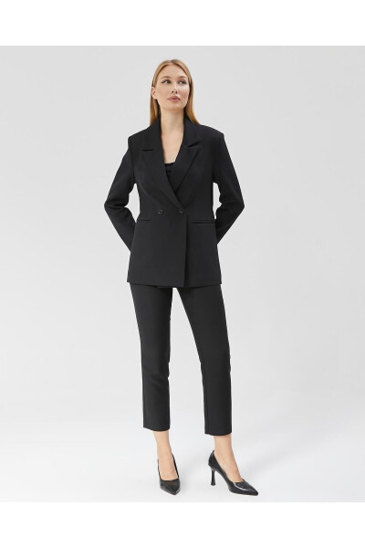 Women's Classic Blazer Vintage Jacket BLACK - 3