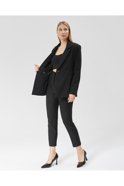 Women's Classic Blazer Vintage Jacket BLACK - 5