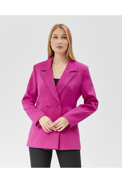 Women's Classic Blazer Vintage Jacket FUCHSIA - 1