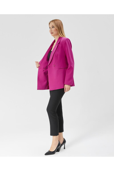 Women's Classic Blazer Vintage Jacket FUCHSIA - 2