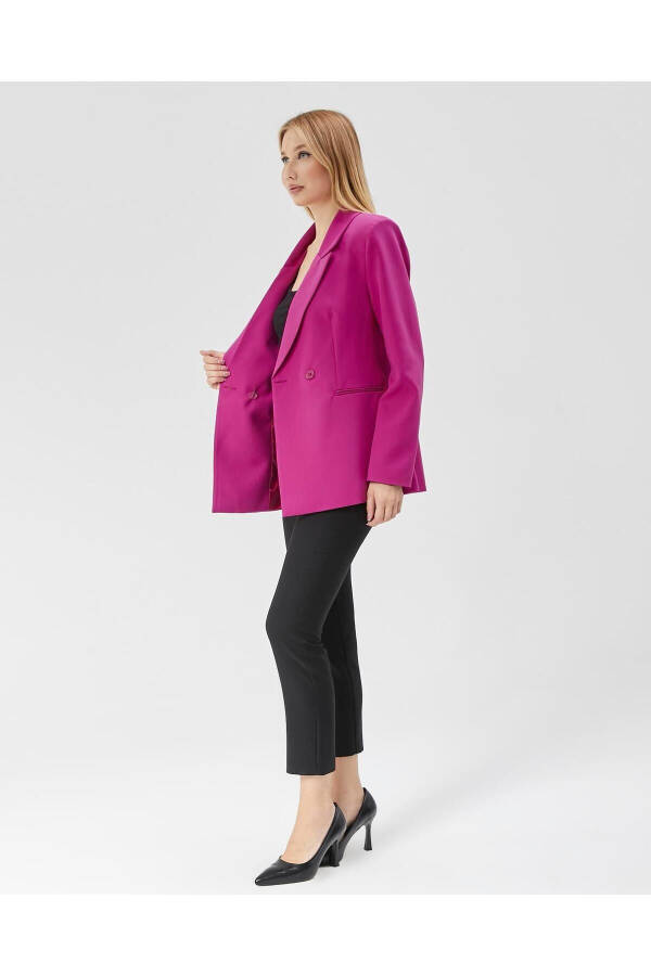 Women's Classic Blazer Vintage Jacket FUCHSIA - 2