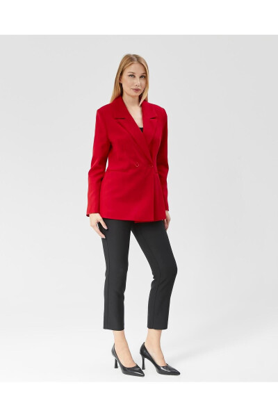 Women's Classic Blazer Vintage Jacket RED - 2