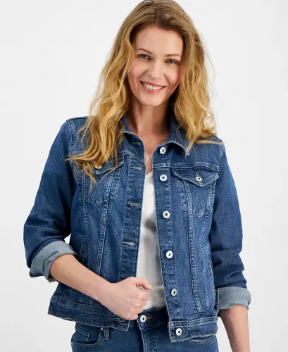 Women's Classic Denim Jacket, Created for Modazone - 1