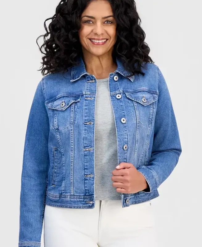 Women's Classic Denim Jacket, Created for Modazone - STYLE & CO