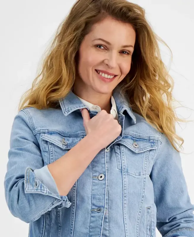 Women's Classic Denim Jacket, Created for Modazone - 3