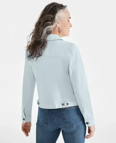 Women's Classic Denim Jacket, Created for Modazone-Dusty Jade - STYLE & CO (1)