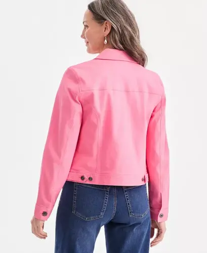 Women's Classic Denim Jacket, Created for Modazone - Flowerng Ginger - STYLE & CO (1)