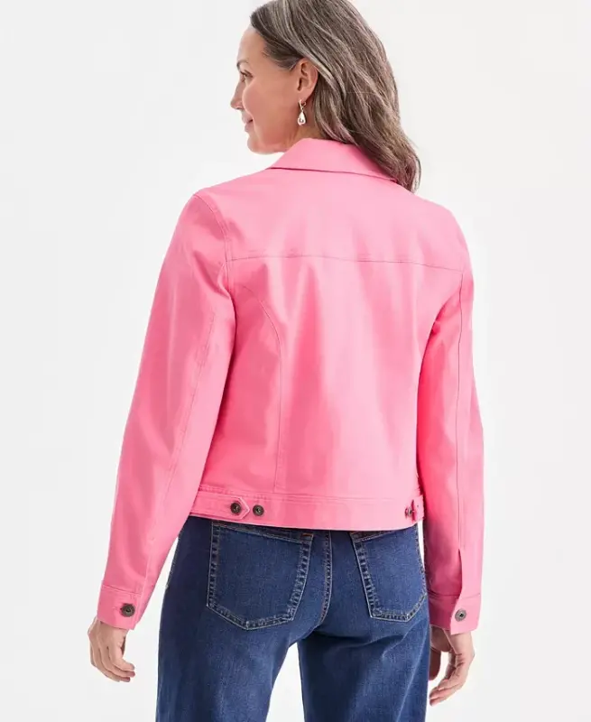 Women's Classic Denim Jacket, Created for Modazone - Flowerng Ginger - 2