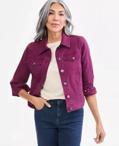 Women's Classic Denim Jacket, Created for Modazone - New Brickberry - 1